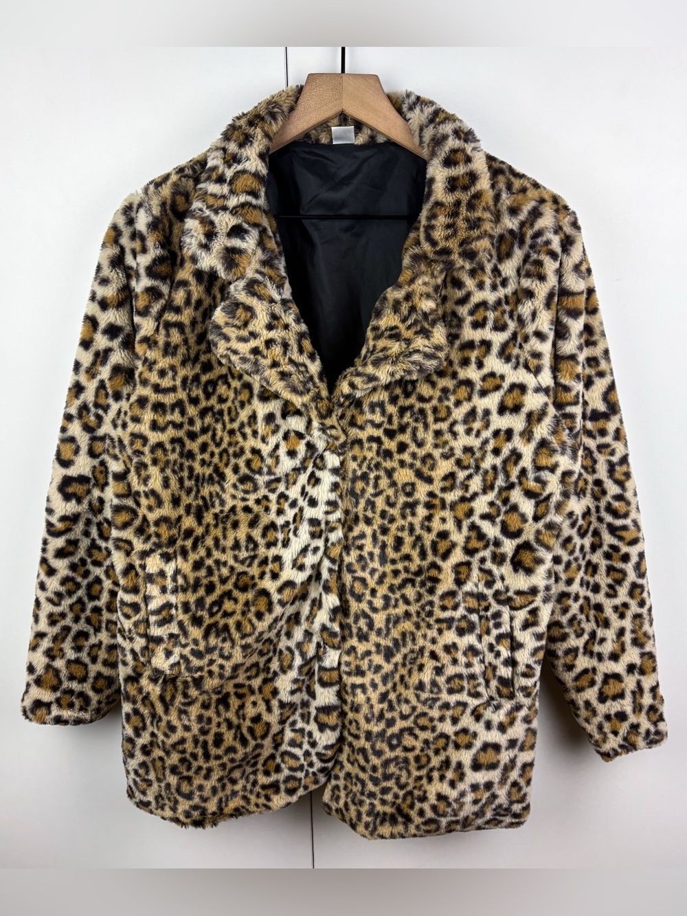 Leopard Faux Fur Coat Jacket Diva Glam Mob Wife Jungle Cat Cosplay Costume Small